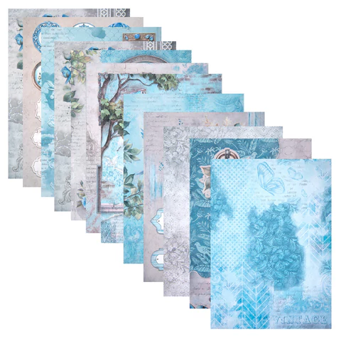 Бумага для скрапбукинга 15х21 см "В лазурных тонах", двусторонняя, 12 листов, 240 г/м2, ОСТРОВ СОКРОВИЩ, 665442 - МСК «Форвард»