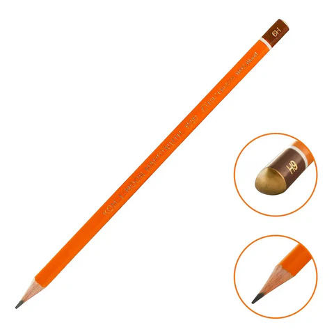 Карандаши чернографитные KOH-I-NOOR, НАБОР 12 шт., "Art" 6B-6H, без резинки, металлическая коробка, 1582012001PL 182171 - МСК «Форвард»