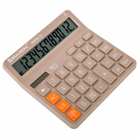Калькулятор настольный BRAUBERG DIGITAL-12-BG (151х152 мм), 12 разрядов, двойное питание, БЕЖЕВЫЙ, 272970 - МСК «Форвард»