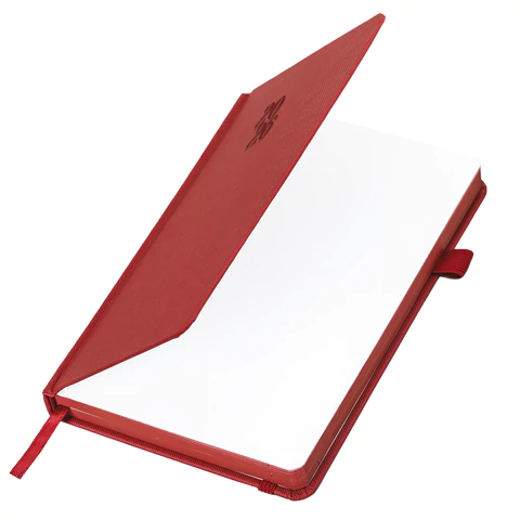 Ежедневник датированный 2026, А5, 138х213 мм, BRAUBERG "Plain", под кожу, резинка, держатель для ручки, красный, 117508 - МСК «Форвард»