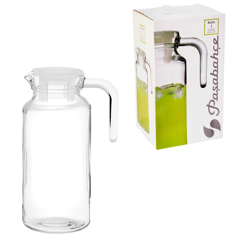 Кувшин прозрачный с крышкой, объем 1300 мл, стекло, PASABAHCE "БЕЙЗИК", фирменная подарочная упаковка, 43964 700576 - МСК «Форвард»