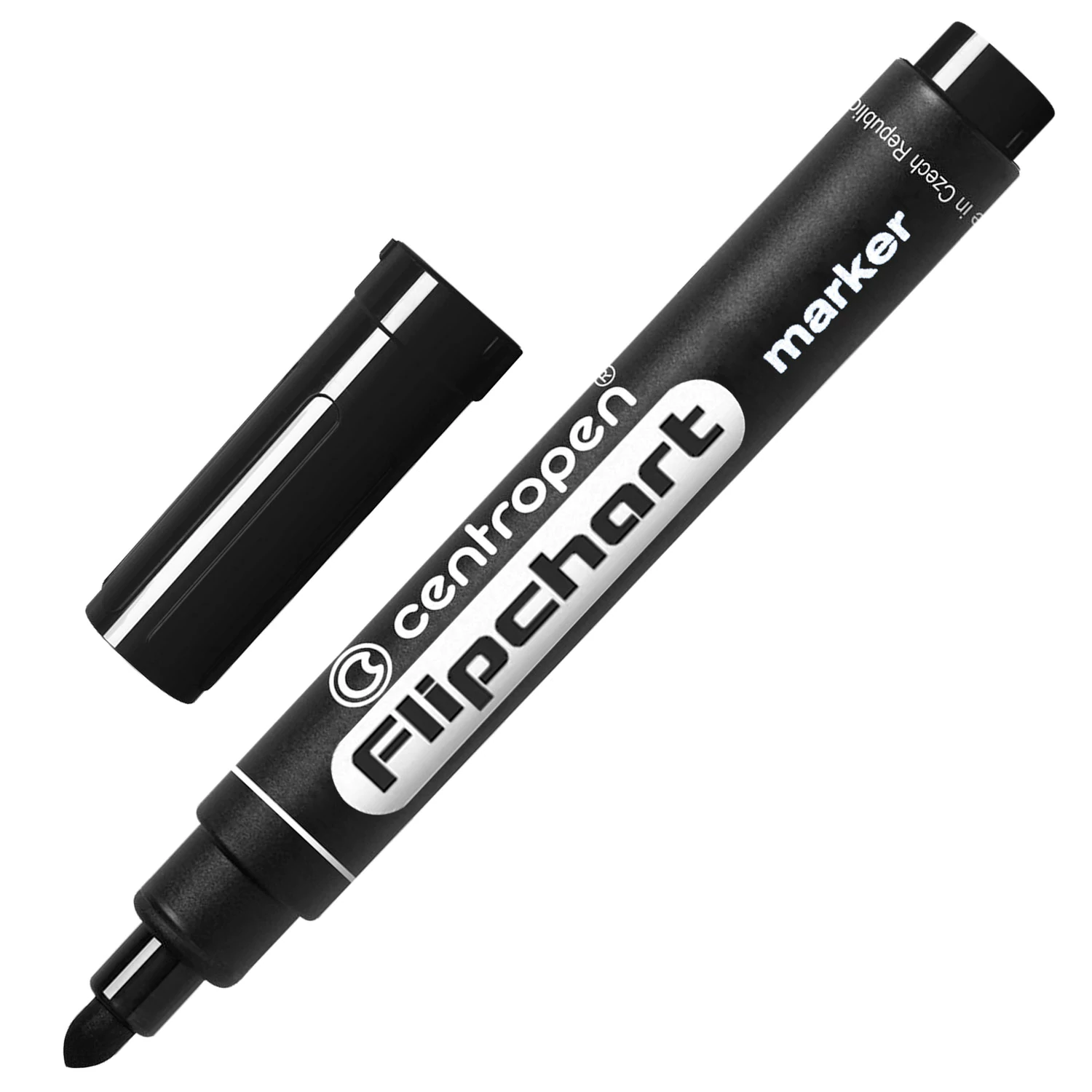 Маркер для бумажного флипчарта ЧЕРНЫЙ CENTROPEN, НЕПРОПИТЫВАЮЩИЙ, 2,5 мм, 8550, 5 8550 011 151104