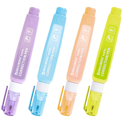 Ручка-корректор в пастельном корпусе BRAUBERG PASTEL, 9 мл, металлический наконечник, ассорти, 271251 - МСК «Форвард»