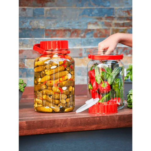 Банка герметичная с красной крышкой, объем 5000 мл, стекло, PASABAHCE "ХАРВЕСТ", 80007СЛ1 700562 - МСК «Форвард»