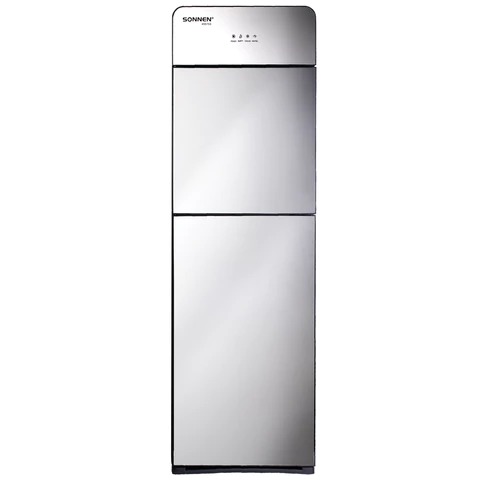Кулер для воды SONNEN FSE-03G, напольный, нагрев/охлаждение электронное, НИЖНЯЯ ЗАГРУЗКА, 3 крана, зеркальный, 455753 - МСК «Форвард»