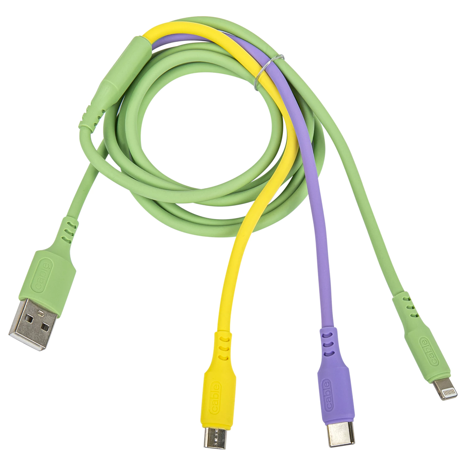Кабель для зарядки 3в1 USB 2.0-Micro USB/Type-C/Lightning, 1м, SONNEN, медь, 513562
