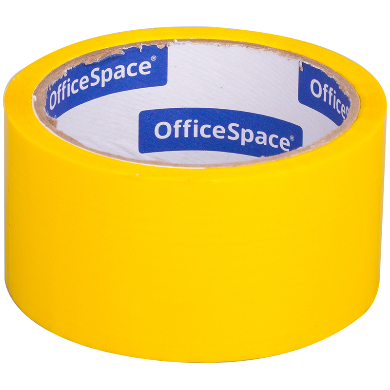 Клейкая лента упаковочная OfficeSpace, 48мм*40м, 45мкм, желтая, ШК КЛ_6286 212003