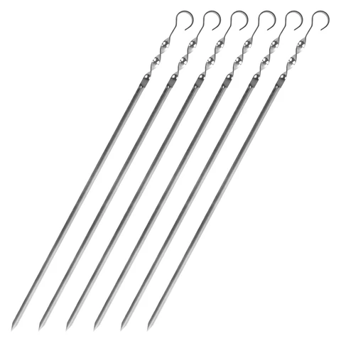 НАБОР угловых шампуров 6 шт. размер 450х10х1 мм, ЧЕХОЛ ДЛЯ ХРАНЕНИЯ В КОМПЛЕКТЕ, нержавеющая сталь, 701733