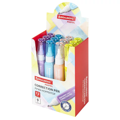 Ручка-корректор в пастельном корпусе BRAUBERG PASTEL, 9 мл, металлический наконечник, ассорти, 271251 - МСК «Форвард»