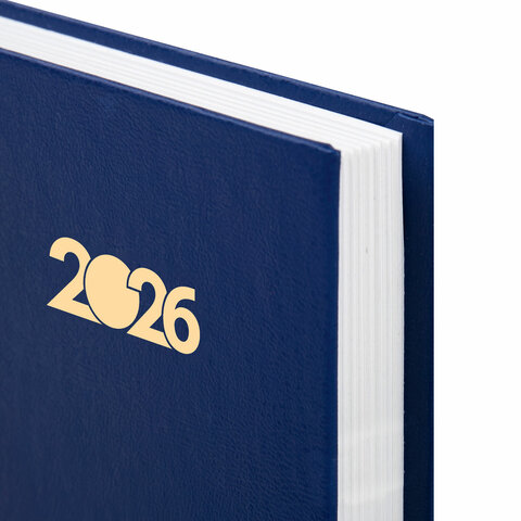 Ежедневник датированный 2026 145х215 мм, А5, STAFF, обложка бумвинил, синий, 117305 - МСК «Форвард»