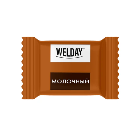 Шоколад порционный WELDAY (ВЭЛДЭЙ), ассорти 6 вкусов, 810 г (54 плитки по 15 г), пакет, 622409 - МСК «Форвард»