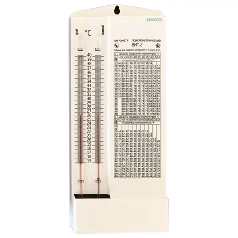 Гигрометр психрометрический ВИТ-2 с поверкой РФ, диапазон: от +15 до +40 °С, ПТЗ 671461 минпромторг - МСК «Форвард»