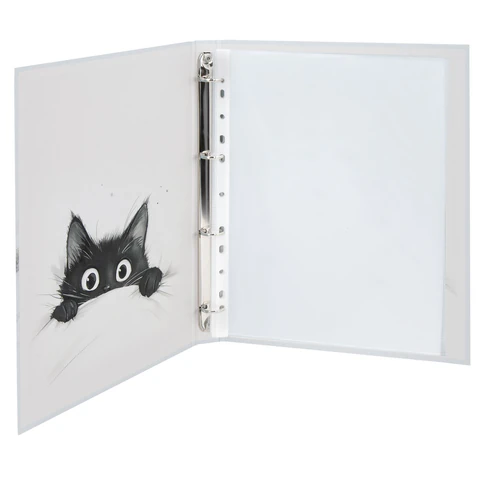 Папка-портфолио универсальная, 4 кольца, 20 файлов, 7БЦ матовая, BRAUBERG "Cat", 107557, 117557 - МСК «Форвард»