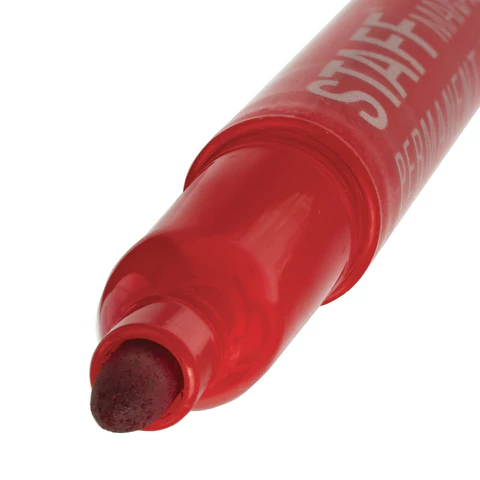 Маркер перманентный двусторонний STAFF "Manager" PM-625, КРАСНЫЙ, наконечники 0,8 мм/2,2 мм, 151627 - МСК «Форвард»