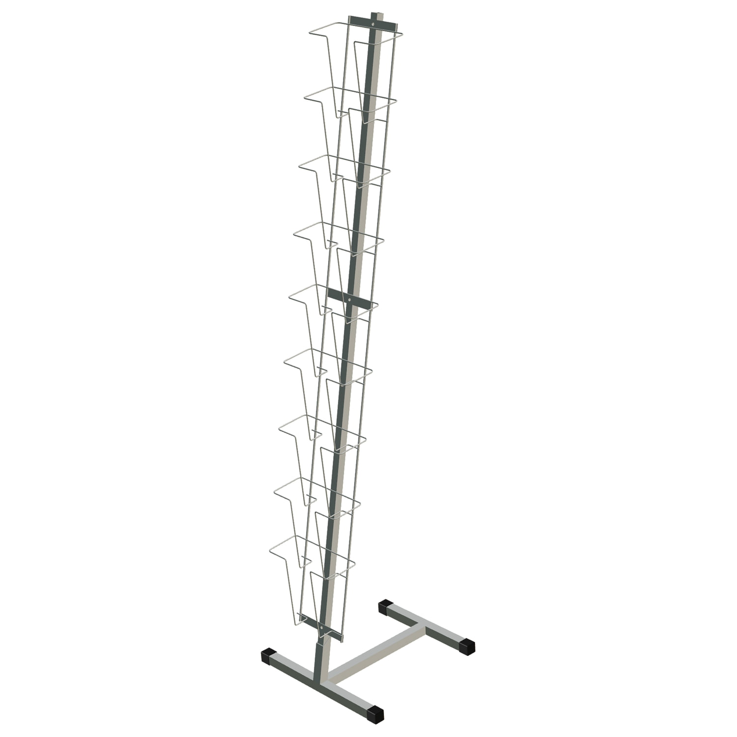 Стойка напольная для рек. материалов (161х41х39 см), на 9 лотков А4, сетчатая, К010, белая, 1829  290126