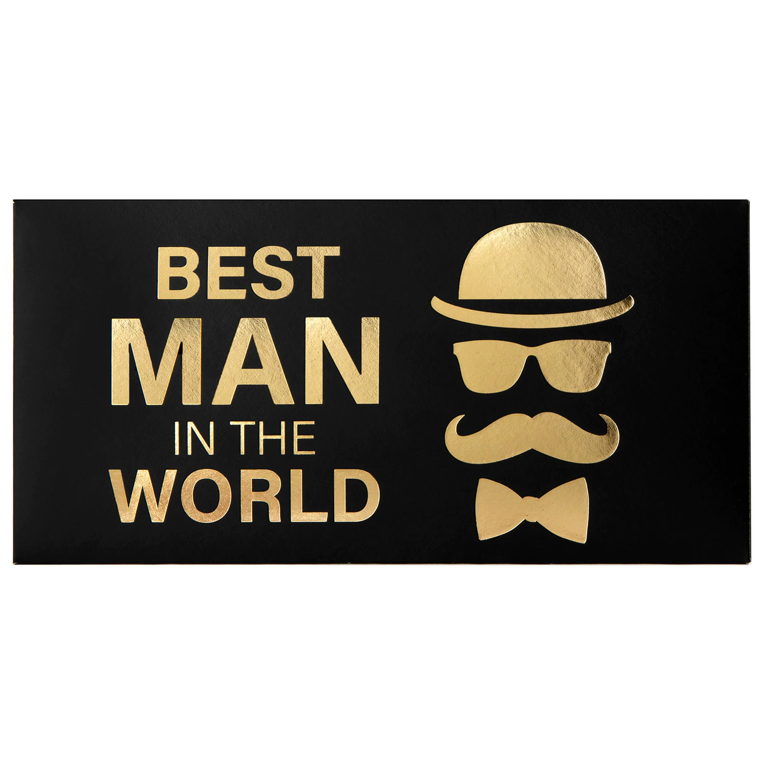 Конверт для денег "BEST MAN IN THE WORLD", Мужской стиль, КОМПЛЕКТ 10Шт 166х82 мм, фольга, ЗОЛОТАЯ СКАЗКА, 113759