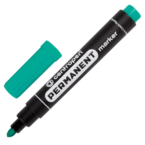 Маркер перманентный CENTROPEN 8566, ЗЕЛЕНЫЙ, круглый наконечник, 2,5 мм, 585660110 151106