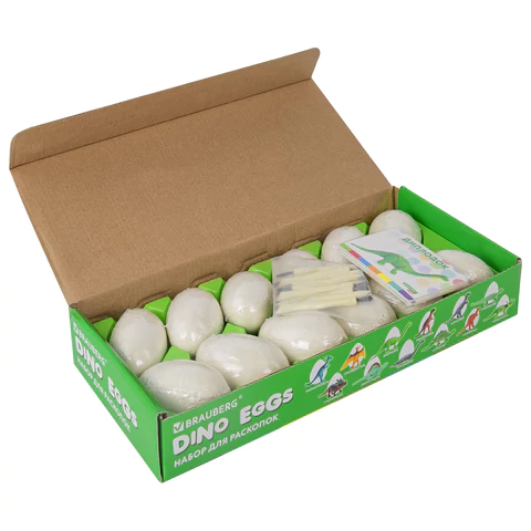 Набор для раскопок 12 видов динозавров, карточки, инструменты, развивающий, BRAUBERG KIDS, 664923 - МСК «Форвард»