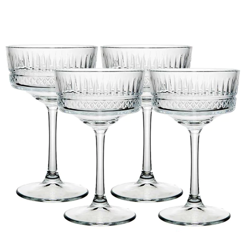 Бокал для шампанского на ножке широкий, 260 мл, КОМПЛЕКТ 4 штуки, стекло, PASABAHCE "ЭЛИЗИЯ", фирменная подарочная упаковка, 440436 700572 - МСК «Форвард»