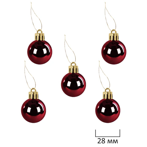 Шары елочные НАБОР 54 предмета "Burgundy Style", пластик, бордо, ЗОЛОТАЯ СКАЗКА, 592591 - МСК «Форвард»