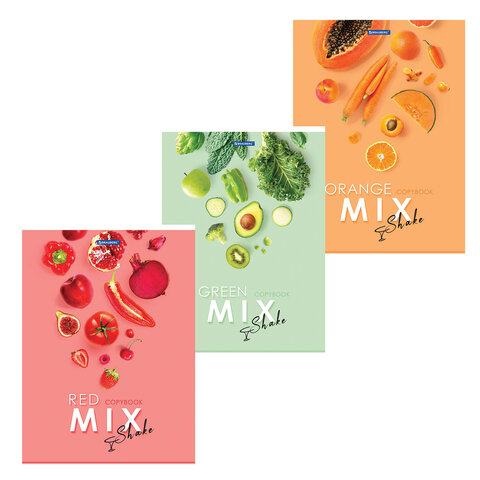 Тетрадь А4 80л. BRAUBERG скоба, клетка, обложка картон, Mix, 404046