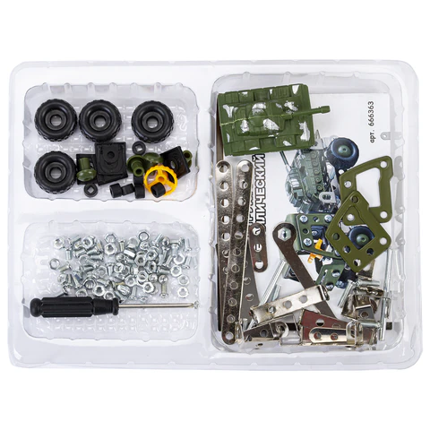 Конструктор металлический "Грузовик с танком", с подвижными деталями, 133 элемента, BAMBOX (БАМБОКС), 666363 - МСК «Форвард»