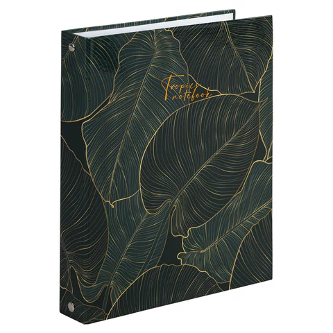 Тетрадь на кольцах А5 175х215мм, 240л, твердый картон, с разделителями, BRAUBERG, Листья, 404099