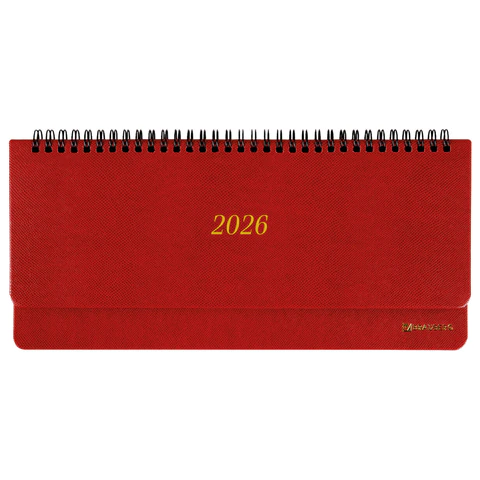 Планинг датированный 2026 305х140 мм BRAUBERG "Iguana", под кожу, красный, 117225 - МСК «Форвард»