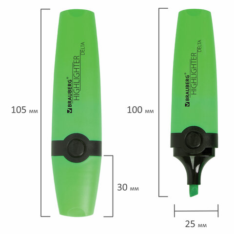 Текстовыделитель BRAUBERG "DELTA", ЗЕЛЕНЫЙ, линия 1-5 мм, 151720 - МСК «Форвард»