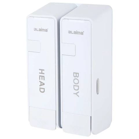 Дозатор двойной 2х0,38 л для жидкого мыла/шампуня/геля LAIMA ULTRA, НАЛИВНОЙ, белый, MD-9029W-2, 609107 - МСК «Форвард»