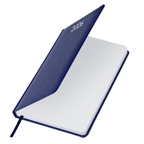 Ежедневник датированный 2026, А5, 138x213 мм, BRAUBERG "Profile", балакрон, синий, 117073 - МСК «Форвард»