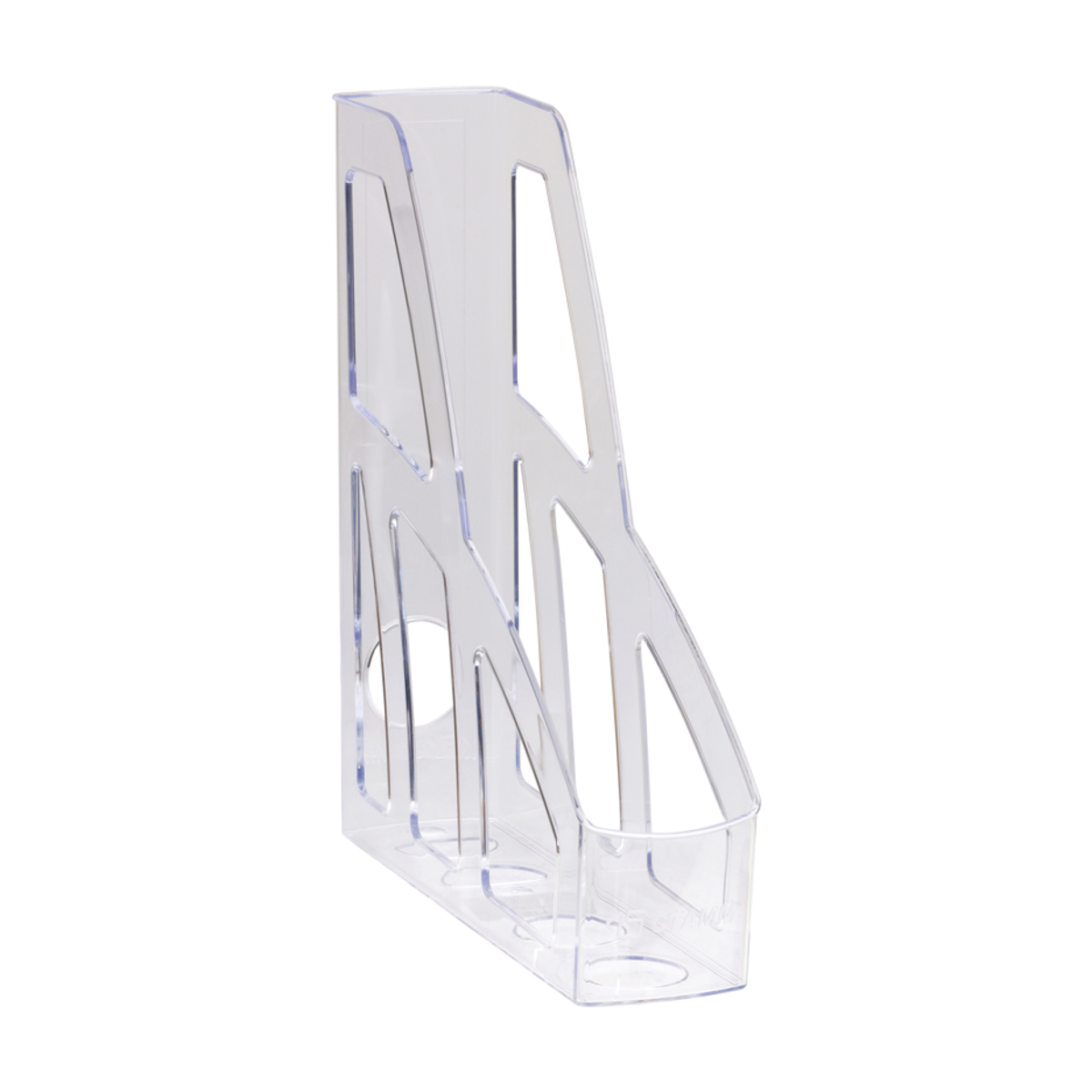 Лоток вертикальный для бумаг СТАММ "Лидер" (250х75х300 мм), прозрачный, ЛТВ-30454 351527