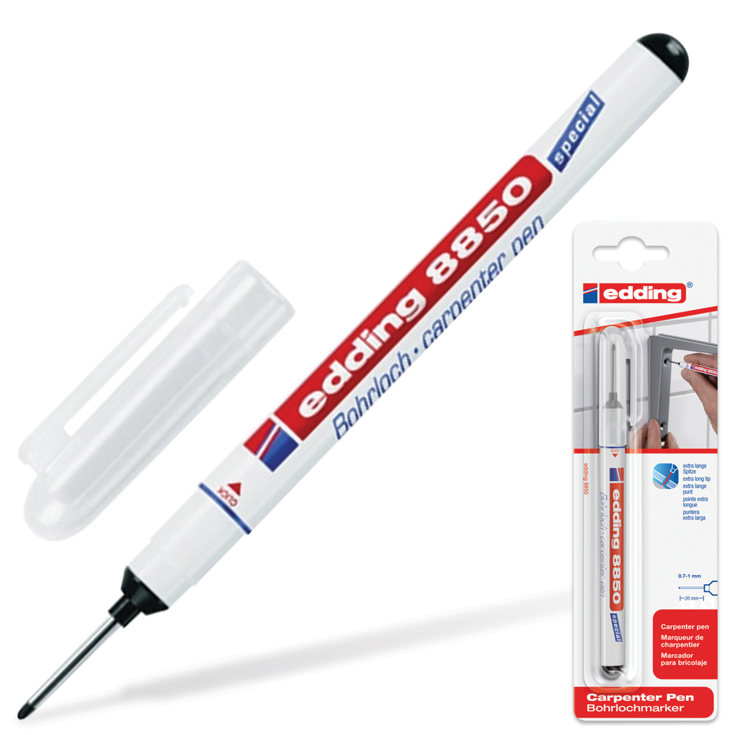 Маркер для труднодоступных мест EDDING 8850, ЧЕРНЫЙ, 0,7-1мм, круглый наконечник, E-8850/1 150722