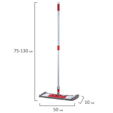 Швабра КОМПЛЕКТ черенок 75-130 см + флаундер 50 см + МОП микрофибра СИНЕЛЬ (ТИП К), PERKLIN (ПЕРКЛИН), 700983 - МСК «Форвард»