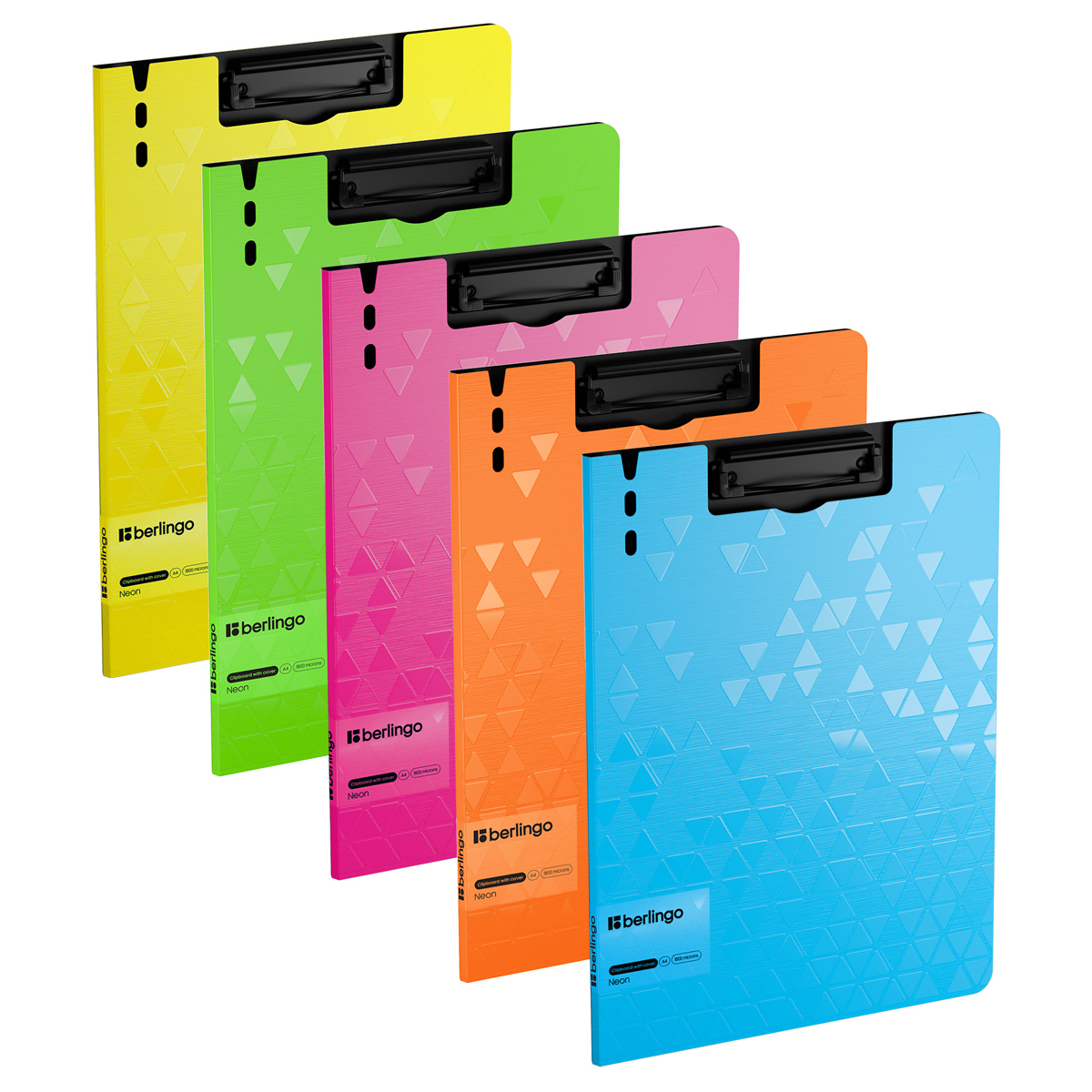 Папка-планшет с зажимом Berlingo "Neon" А4, пластик (полифом), 1800мкм, ассорти PPf_93306 371759