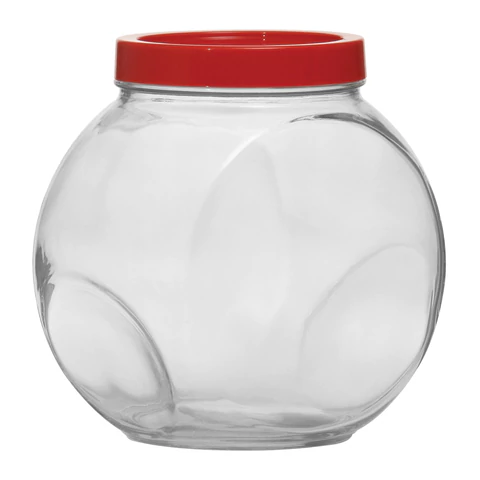 Банка для сыпучих продуктов, с красной крышкой, объем 2000 мл, стекло, PASABAHCE "БЕЛЛА", 80002СЛ1 700563 - МСК «Форвард»