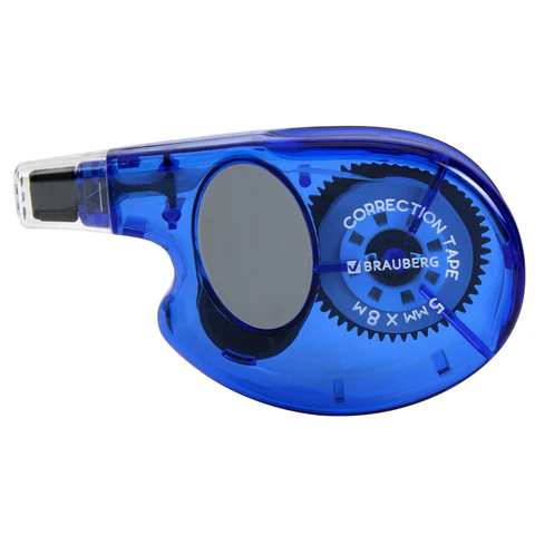 Корректирующая лента BRAUBERG "Bomb", 5 мм х 8 м, корпус темно-синий с резиновой вставкой, 273024 - МСК «Форвард»