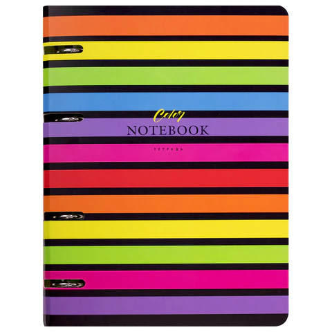 Тетрадь на кольцах А5 160х212 мм, 120 листов, картон, матовая ламинация, клетка, BRAUBERG, "Colors", 404727 - МСК «Форвард»