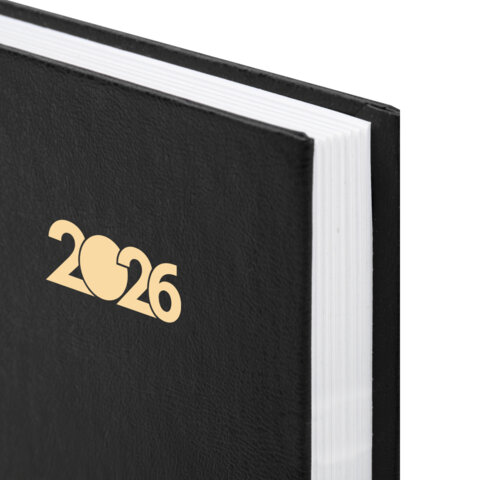 Ежедневник датированный 2026 145х215 мм, А5, STAFF, обложка бумвинил, черный, 117307 - МСК «Форвард»