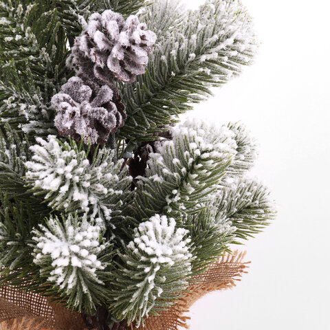 Ель новогодняя искусственная настольная 50 см, заснеженная, с шишками, литой ПЭТ, ЗОЛОТАЯ СКАЗКА, 592011 - МСК «Форвард»