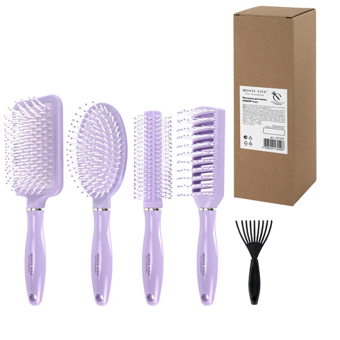 Расческа для волос НАБОР 4 шт + щетка для чистки В ПОДАРОК MONTE VITA (МОНТЕ ВИТА), 457437 - МСК «Форвард»