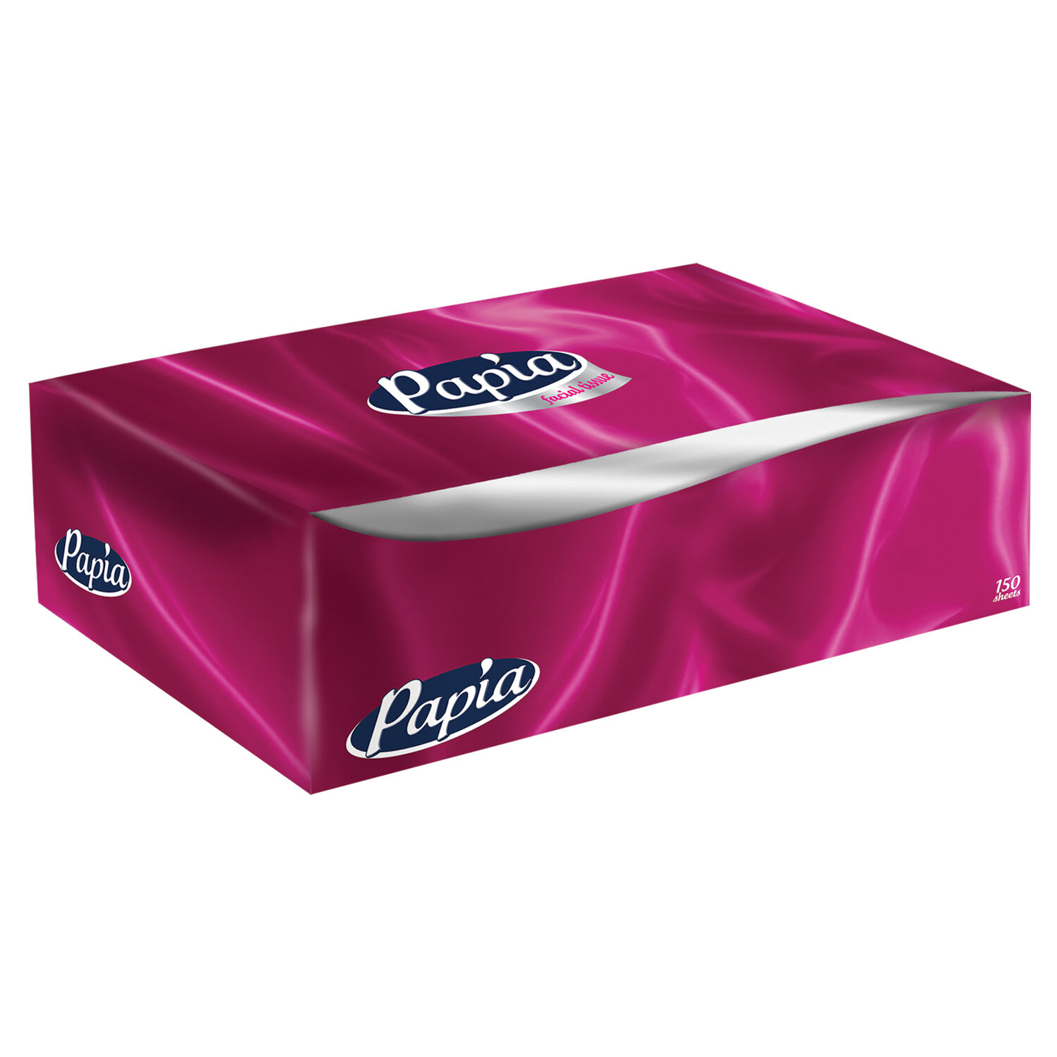 Салфетки косметические 100 штук в картонном боксе 2-слойные, PAPIA, 5055478 112057