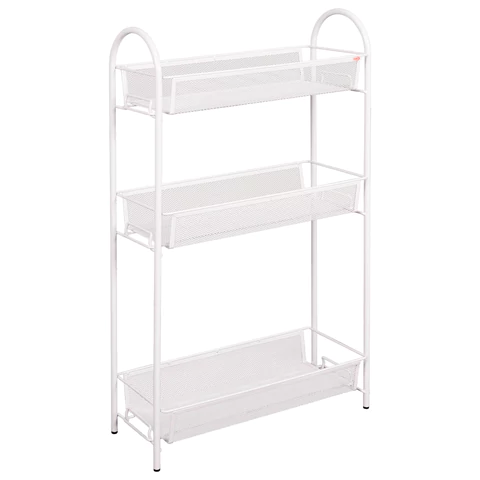 Этажерка "Ладья-13" офисно-бытовая 3 яруса, металл, белая, 43х17х75,5 см, Э 399 Б 609166 - МСК «Форвард»