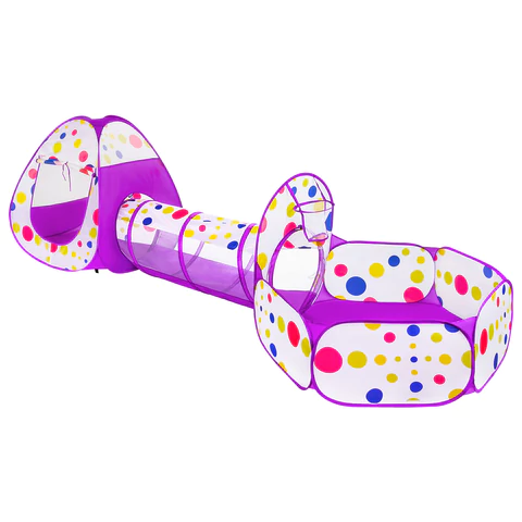 Детская игровая палатка-лабиринт с тоннелем и сухим бассейном, 90x190x270 см, BRAUBERG KIDS, 665172 - МСК «Форвард»