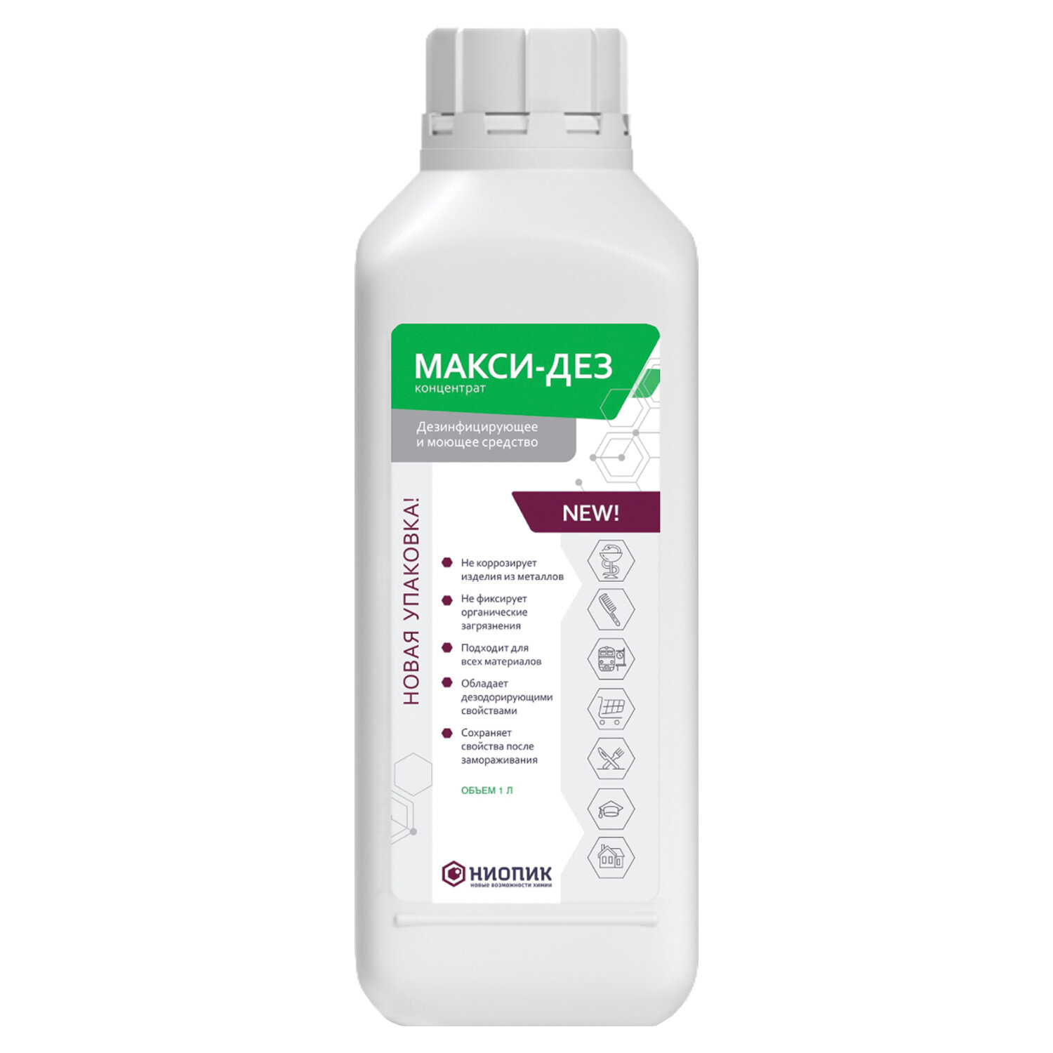 Средство дезинфицирующее 1л МАКСИ-ДЕЗ, концентрат 601598 ЧЕСТНЫЙ ЗНАК!