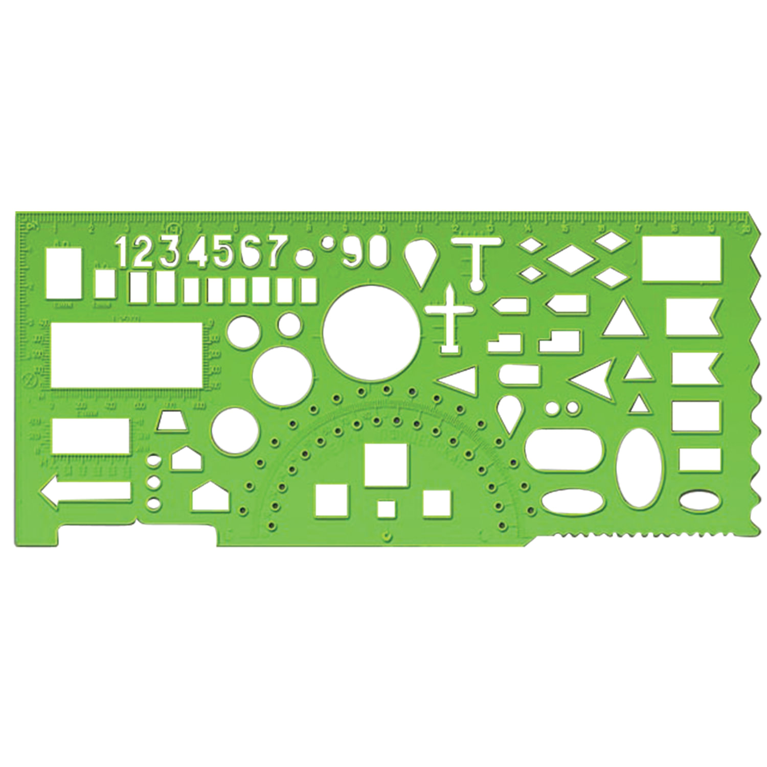 Линейка офицерская 20 см , зеленая, 65 тактических элементов, отливная шкала, ТТ01 210081