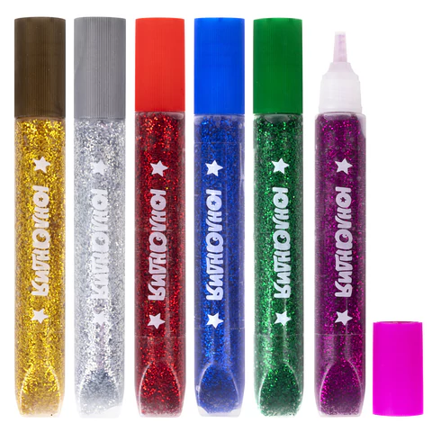 Гель с блестками ЮНЛАНДИЯ, для декора, поделок, DIY, творчества, оформления, 6 ярких цветов по 10,5 мл, блистер, 662249 - МСК «Форвард»