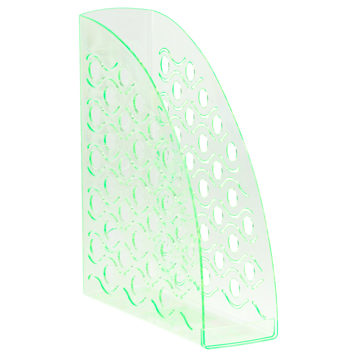 Лоток для бумаг вертикальный СТАММ "Вега", тонированный неоновый зеленый, ширина 90мм ЛТВ-31746 351509