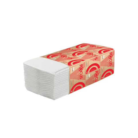 Полотенца бумажные 200 шт., FOCUS (Система H3) Premium, 2-слойные, белые, КОМПЛЕКТ 15 пачек, 23х23 см, V-сложение, 5083739 118580 - МСК «Форвард»