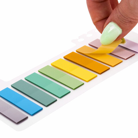 Закладки клейкие пастельные BRAUBERG PASTEL, пластиковые, 45х10 мм, 10 цветов х 20 листов, 115579 - МСК «Форвард»